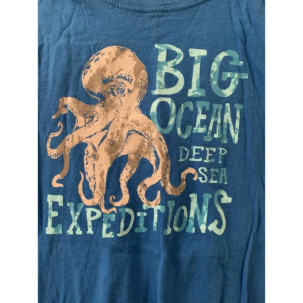 Gymboree Boys Ocean Theme Sleeveless Top Muscle Shirt Graphic Size 10 Blue